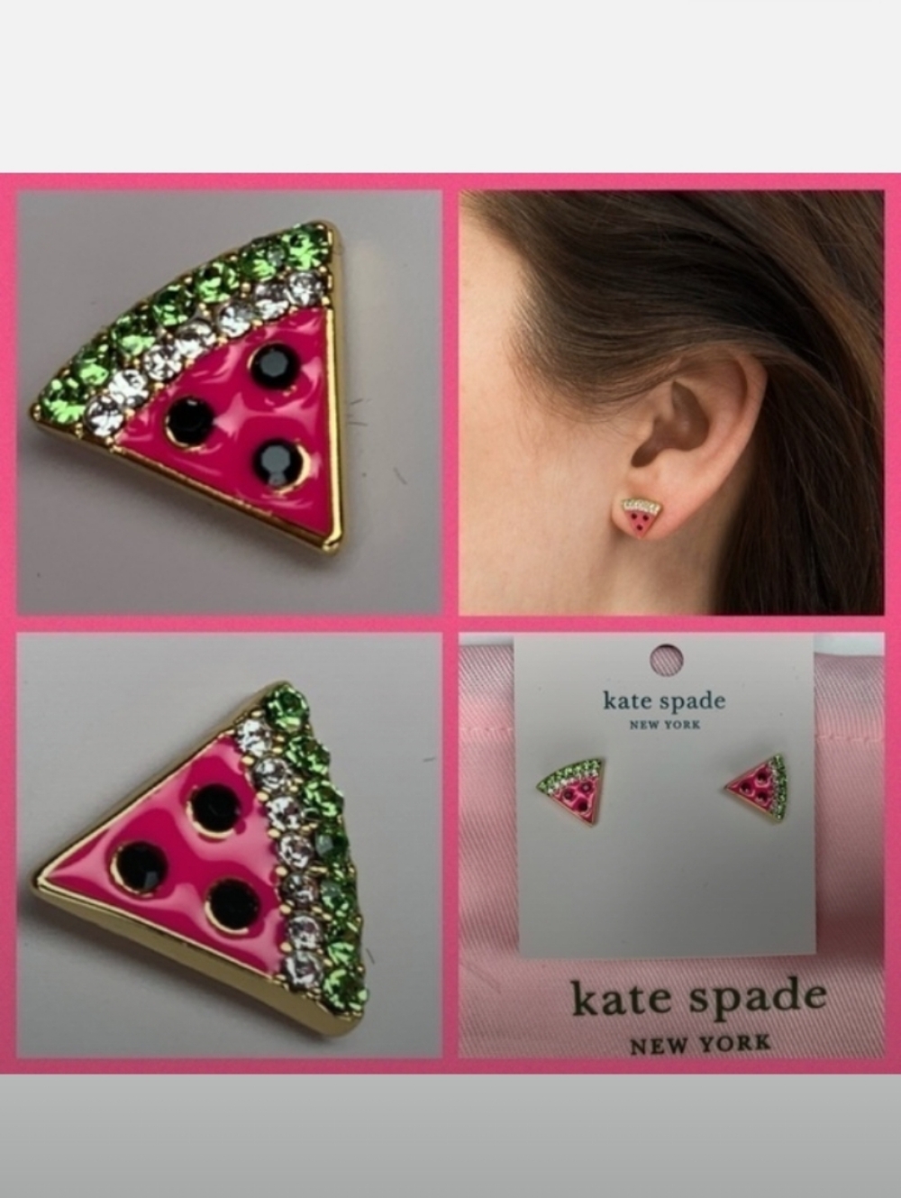 Kate Spade- Picnic Perfect Watermelon 🍉 Stud Earrings